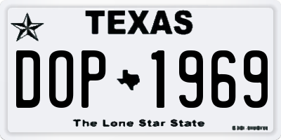 TX license plate DOP1969