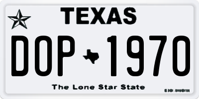 TX license plate DOP1970