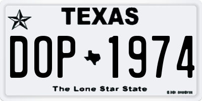 TX license plate DOP1974