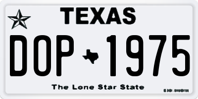 TX license plate DOP1975