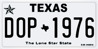 TX license plate DOP1976