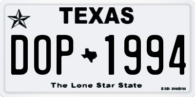 TX license plate DOP1994