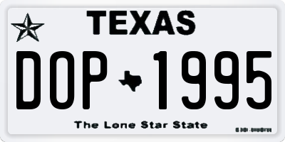 TX license plate DOP1995