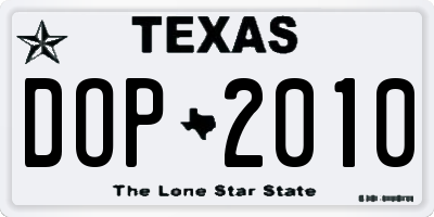 TX license plate DOP2010
