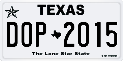 TX license plate DOP2015