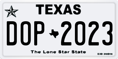 TX license plate DOP2023