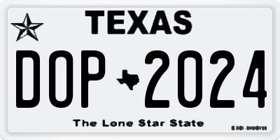 TX license plate DOP2024