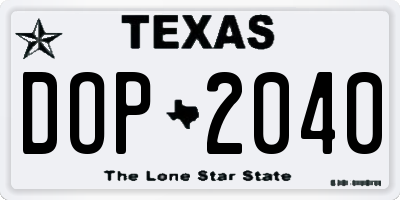 TX license plate DOP2040