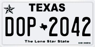 TX license plate DOP2042