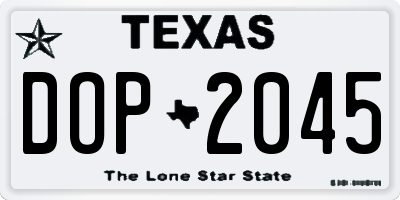 TX license plate DOP2045