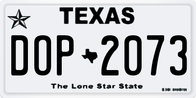 TX license plate DOP2073