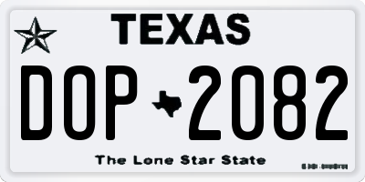 TX license plate DOP2082