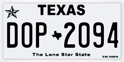 TX license plate DOP2094