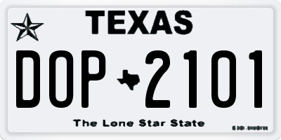 TX license plate DOP2101