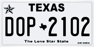 TX license plate DOP2102