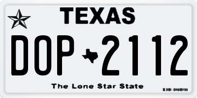 TX license plate DOP2112