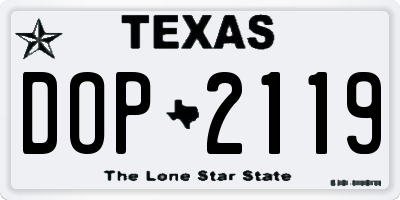 TX license plate DOP2119