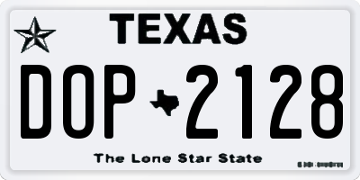 TX license plate DOP2128