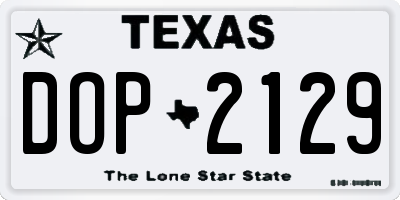 TX license plate DOP2129
