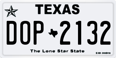 TX license plate DOP2132