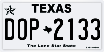 TX license plate DOP2133