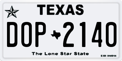 TX license plate DOP2140