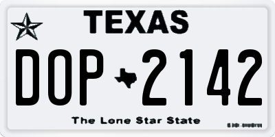 TX license plate DOP2142