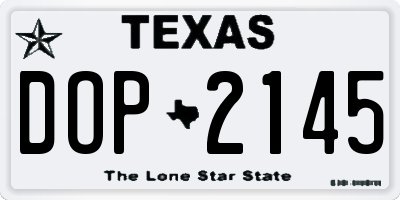 TX license plate DOP2145
