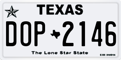TX license plate DOP2146