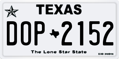 TX license plate DOP2152