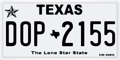 TX license plate DOP2155