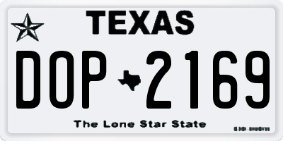 TX license plate DOP2169