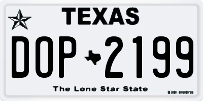 TX license plate DOP2199