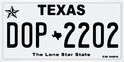 TX license plate DOP2202