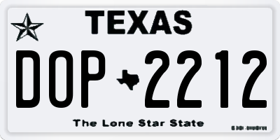 TX license plate DOP2212