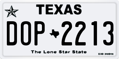 TX license plate DOP2213