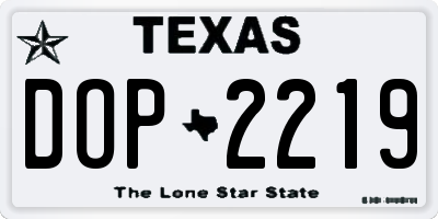 TX license plate DOP2219
