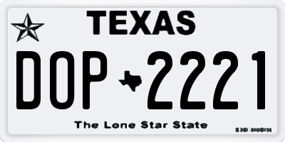 TX license plate DOP2221