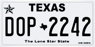 TX license plate DOP2242