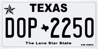 TX license plate DOP2250