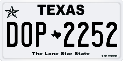 TX license plate DOP2252