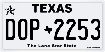 TX license plate DOP2253
