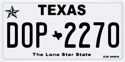 TX license plate DOP2270