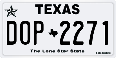 TX license plate DOP2271