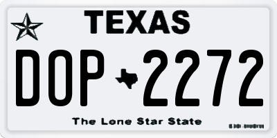 TX license plate DOP2272