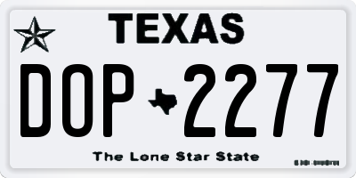 TX license plate DOP2277