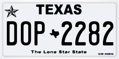 TX license plate DOP2282