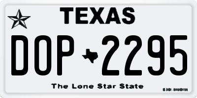 TX license plate DOP2295