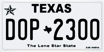 TX license plate DOP2300