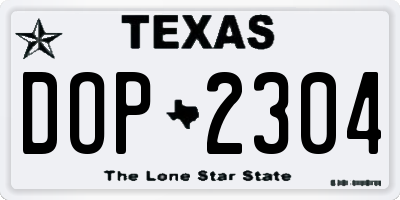 TX license plate DOP2304